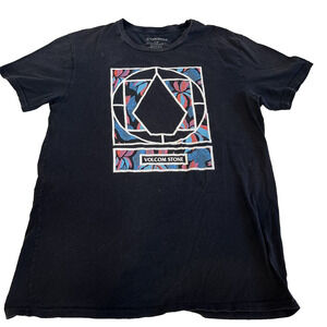 Volcom Mens Graphic T Shirt Black Large Skate Streetwear Tee